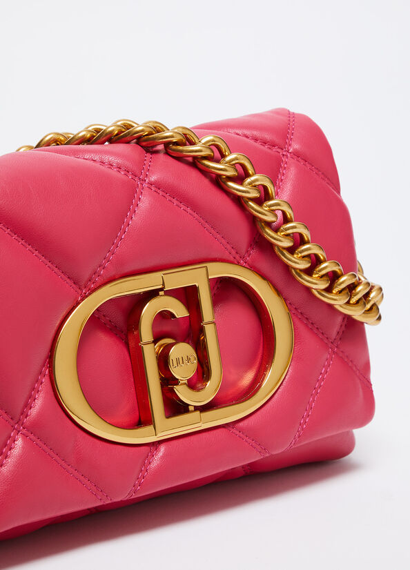 Spatarella Borse Donna A Spalla LaPuffy In Matelassé Fucsia