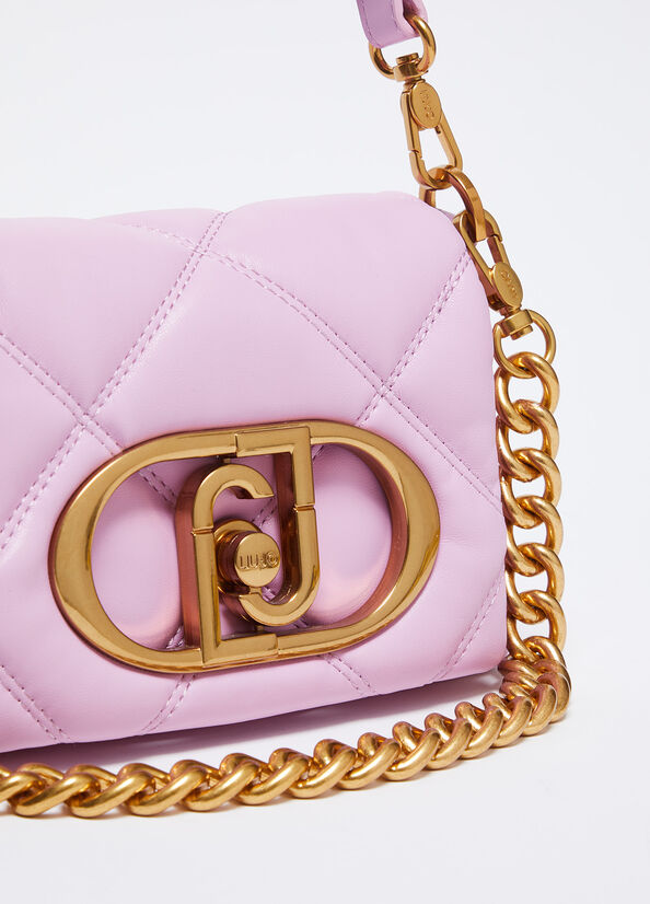 Spatarella Borse donna a tracolla LaPuffy matelassé in similpelle rosa