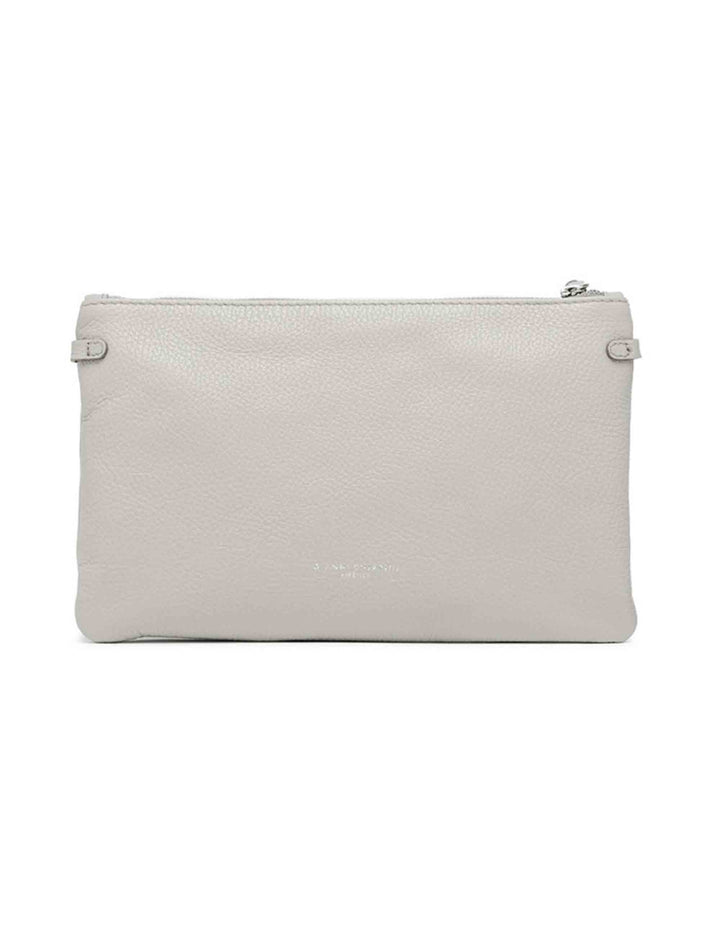 Spatarella Borse Donna Pochette Hermy In Pelle Grigia Con Manico A Bracciale E Tracolla In Pelle