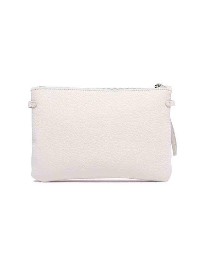 Spatarella Borse Donna Pochette Hermy In Pelle Panna E Naturale Con Manico A Bracciale E Tracolla
