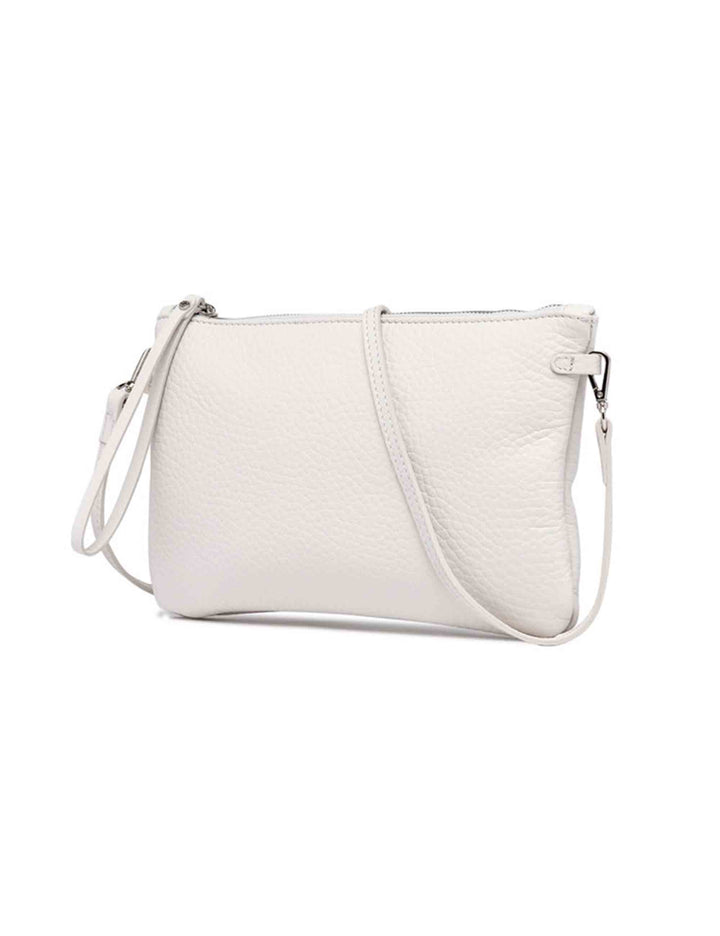 Spatarella Borse Donna Pochette Hermy In Pelle Panna E Naturale Con Manico A Bracciale E Tracolla