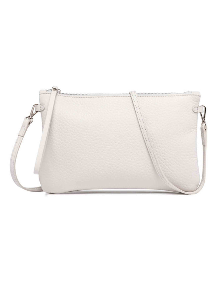Spatarella Borse donna pochette Hermy in pelle panna e naturale con manico a bracciale e tracolla