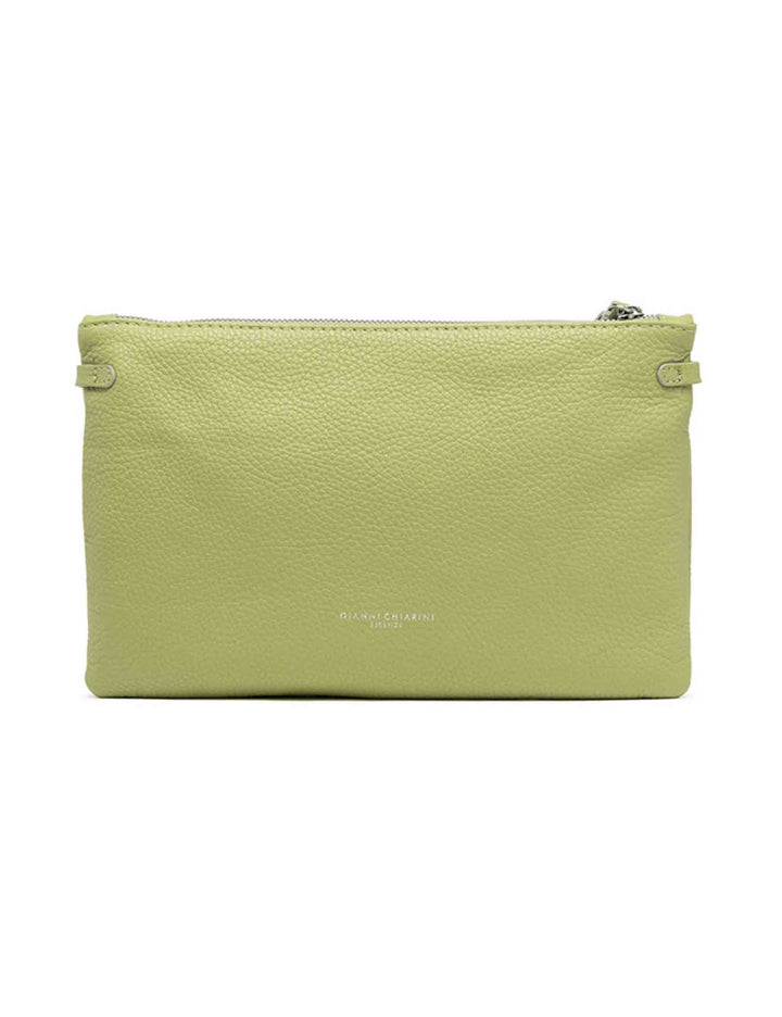 Spatarella Borse Donna Pochette Hermy In Pelle Verde Con Manico A Bracciale E Tracolla In Pelle