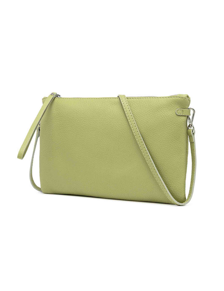 Spatarella Borse Donna Pochette Hermy In Pelle Verde Con Manico A Bracciale E Tracolla In Pelle