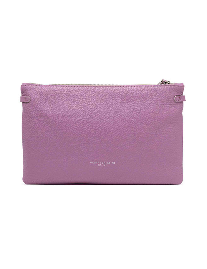 Spatarella Borse Donna Pochette Hermy In Pelle Viola Con Manico A Bracciale E Tracolla In Pelle