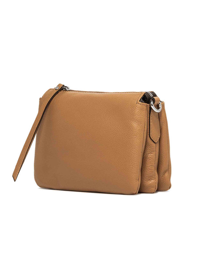 Spatarella Borse Donna Pochette Three In Pelle Naturale Con Tracolla Removibile In Tono