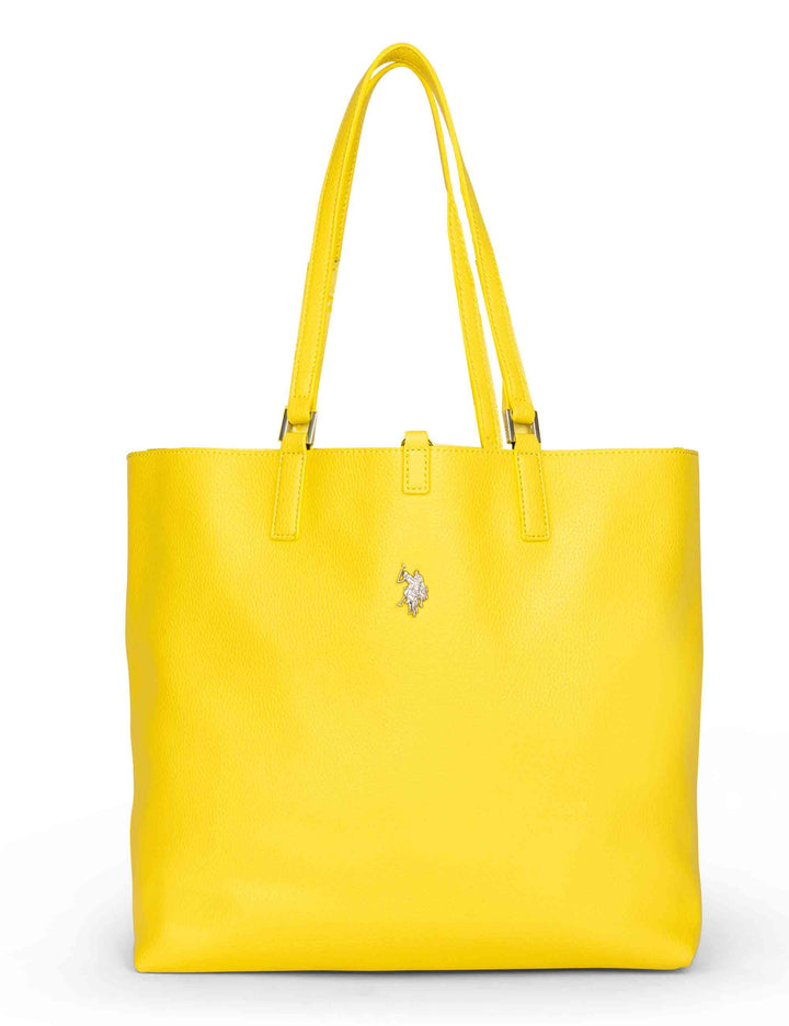 Spatarella Borse Shopper Donna Malibu In Eco Pelle Gialla Con Doppi Manici