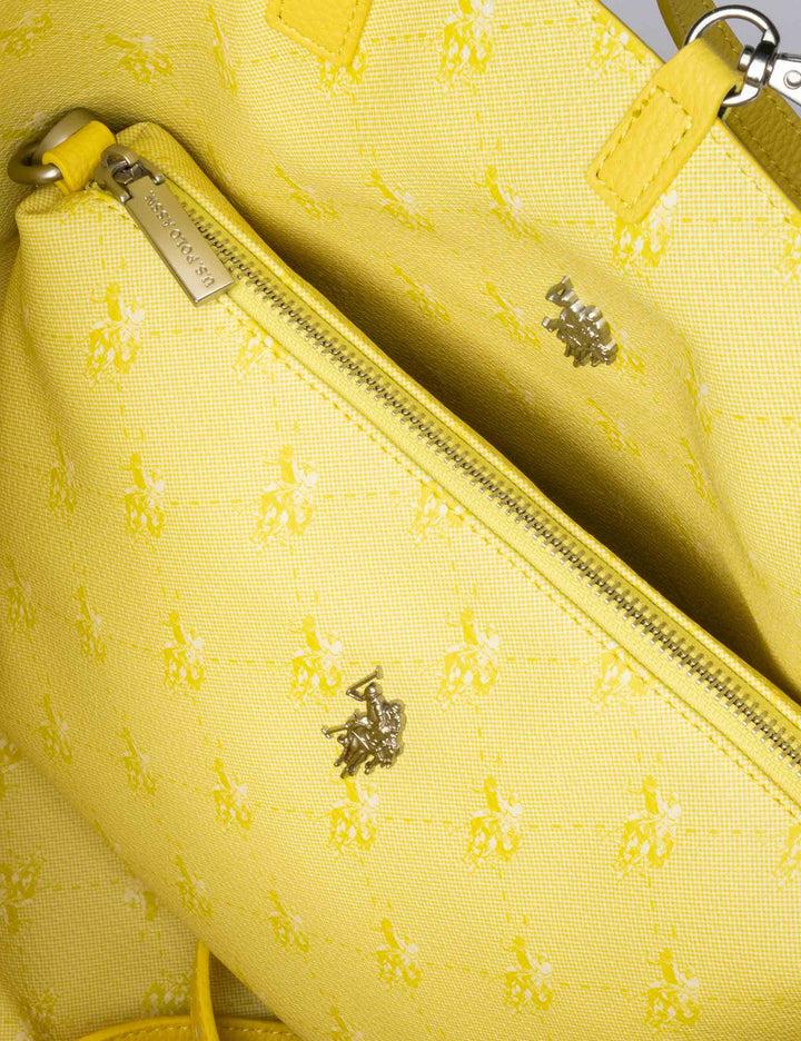 Spatarella Borse Shopper Donna Malibu In Eco Pelle Gialla Con Doppi Manici