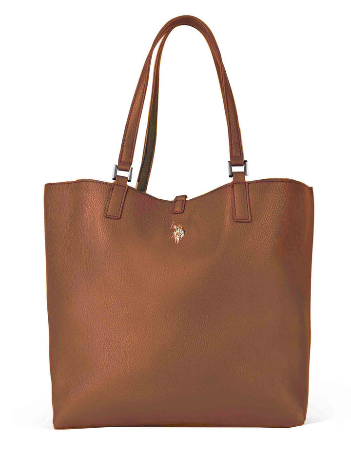 Spatarella Borse Shopper Donna Malibu In Eco Pelle Marrone Con Doppi Manici