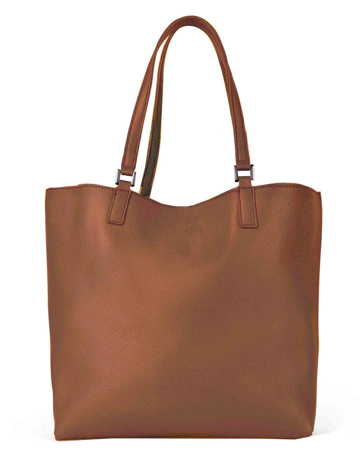 Spatarella Borse Shopper Donna Malibu In Eco Pelle Marrone Con Doppi Manici