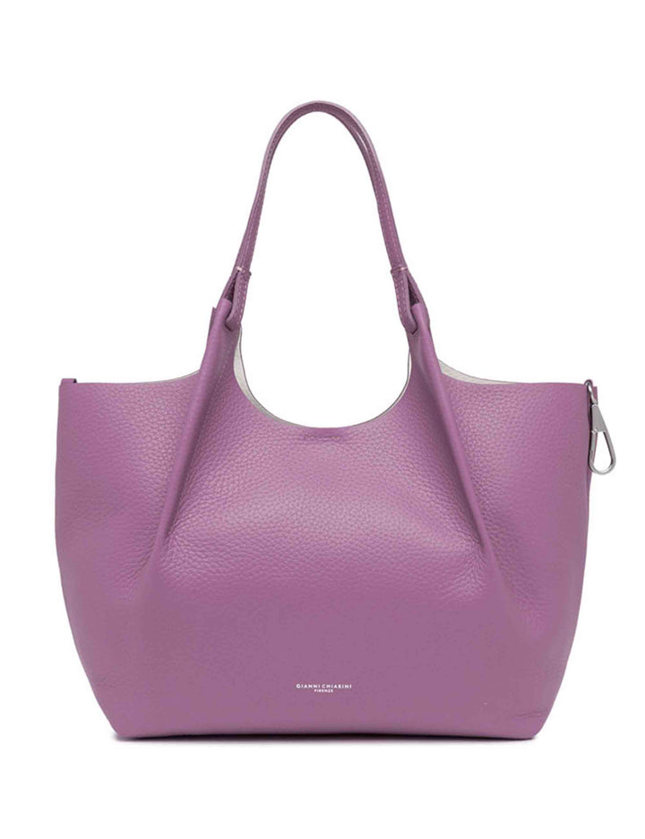 Spatarella Borse Shopping Donna Dua In Pelle Viola Con Doppi Manici