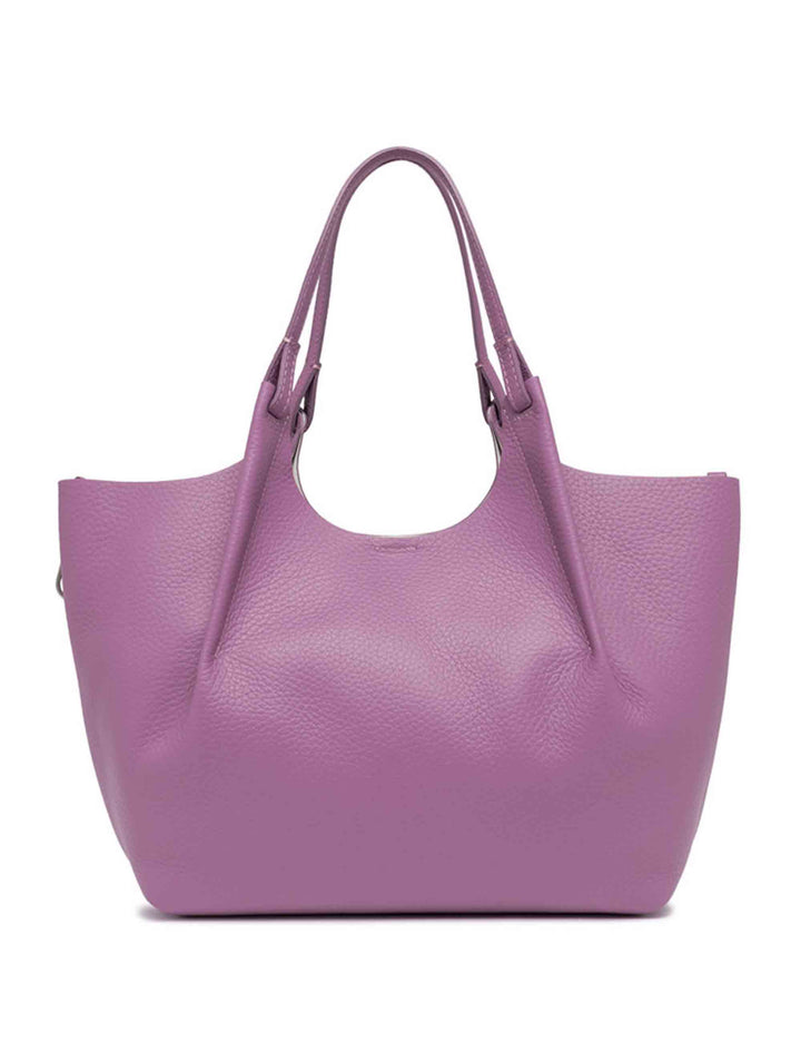 Spatarella Borse Shopping Donna Dua In Pelle Viola Con Doppi Manici