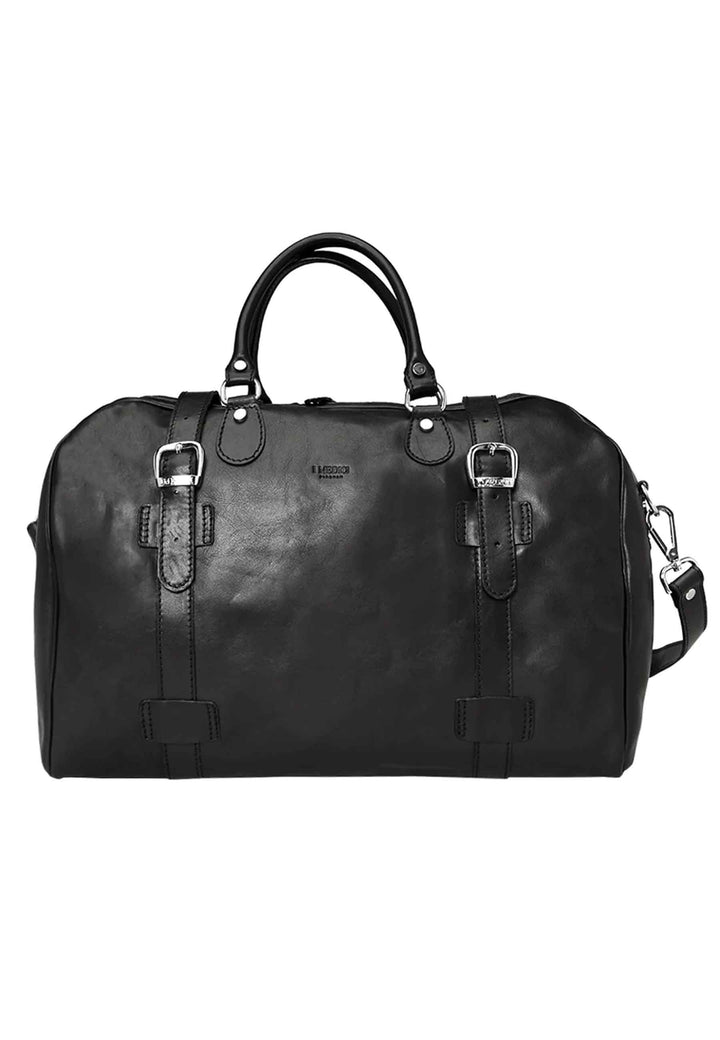 Spatarella Borsone Da Viaggio Uomo In Pelle Nera Cabin Size