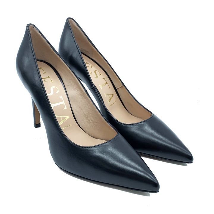 Spatarella Calzature Donna Décolleté In Pelle Blu Con Tacco A Spillo