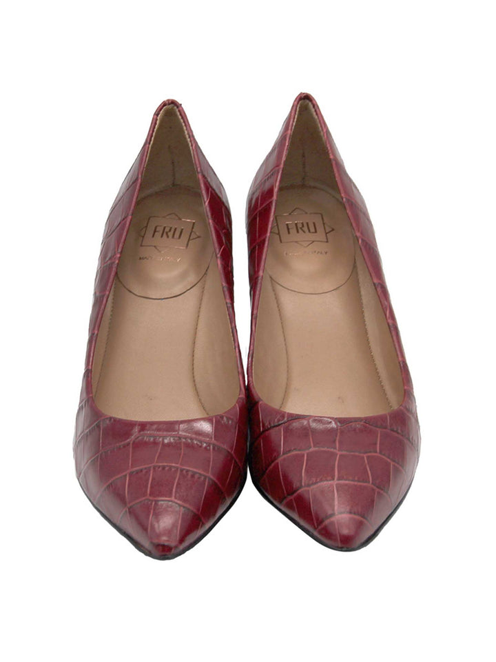 Spatarella Calzature Donna Décolleté In Pelle Stampata Cocco Di Colore Rosso Tacco Alto