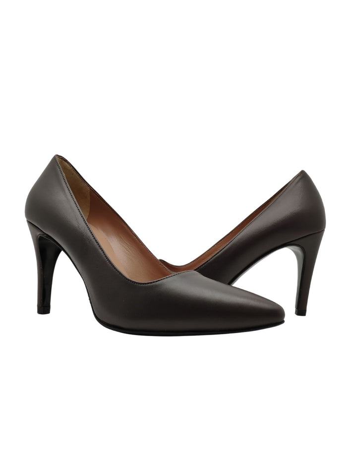 Spatarella Calzature Donna Décolleté In Pelle Tortora Con Tacco Alto