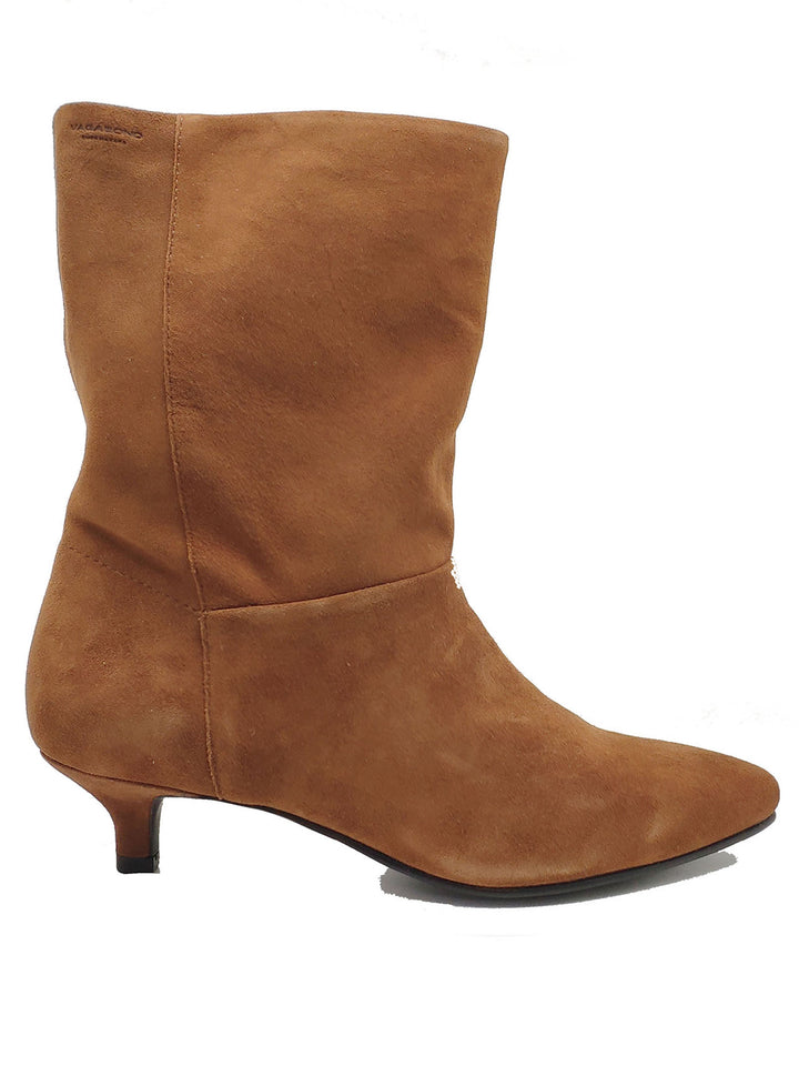 Spatarella Calzature Donna Stivaletti In Camoscio Cuoio A Tubo Con Punta A Punta