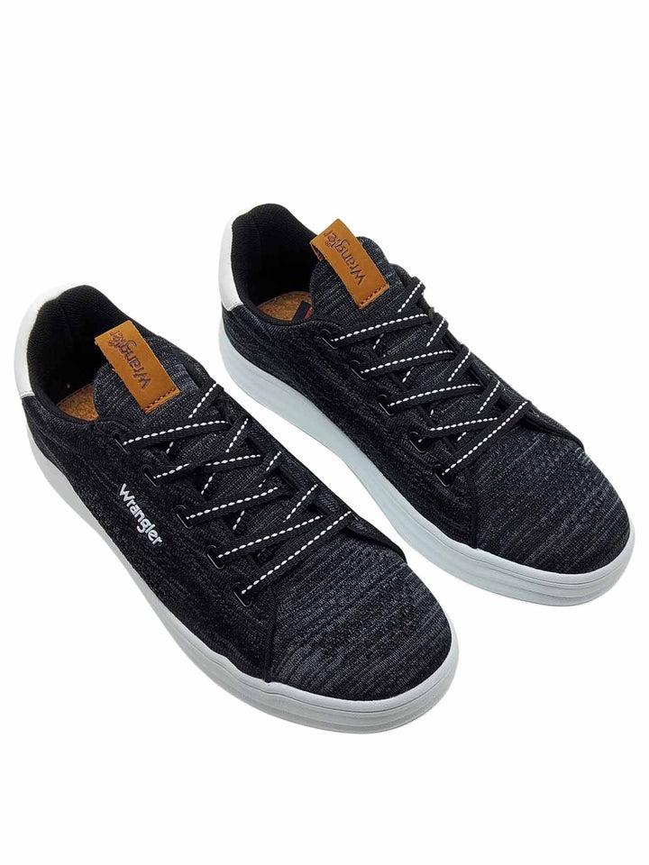 Spatarella Calzature Uomo Sneakers Jelly Stringate In Tessuto Nero E Suola In Gomma Bianca Ultra Leggera