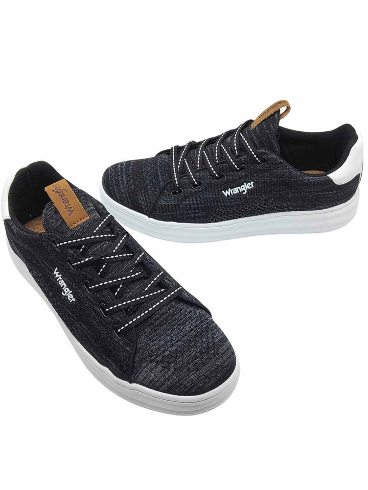 Spatarella Calzature Uomo Sneakers Jelly Stringate In Tessuto Nero E Suola In Gomma Bianca Ultra Leggera