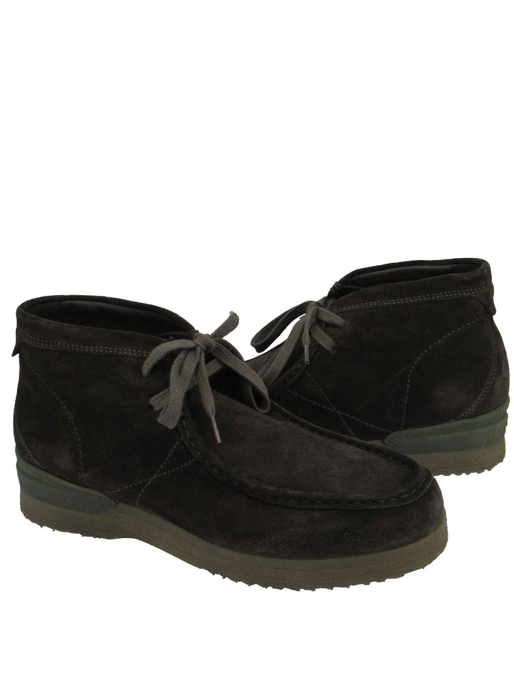 Spatarella Calzature Uomo Stivaletti Polacchine In Camoscio Fango Con Cuciture E Fondo Para