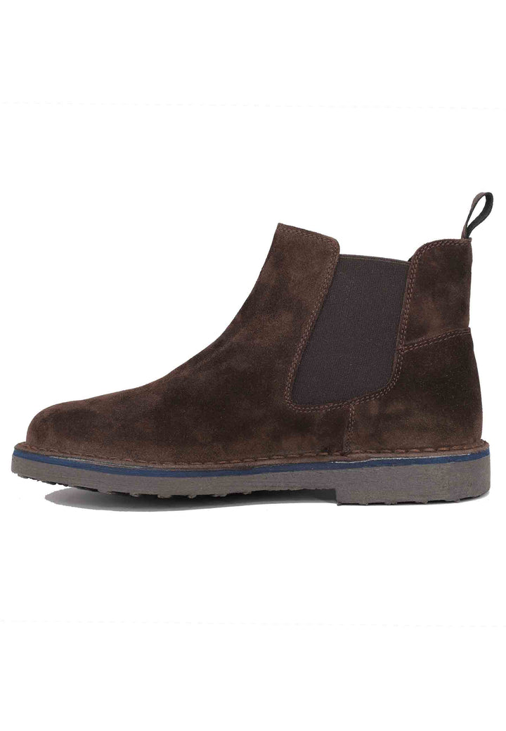 Spatarella Chelsea Boot In Camoscio Testa Di Moro Con Suola In Gomma