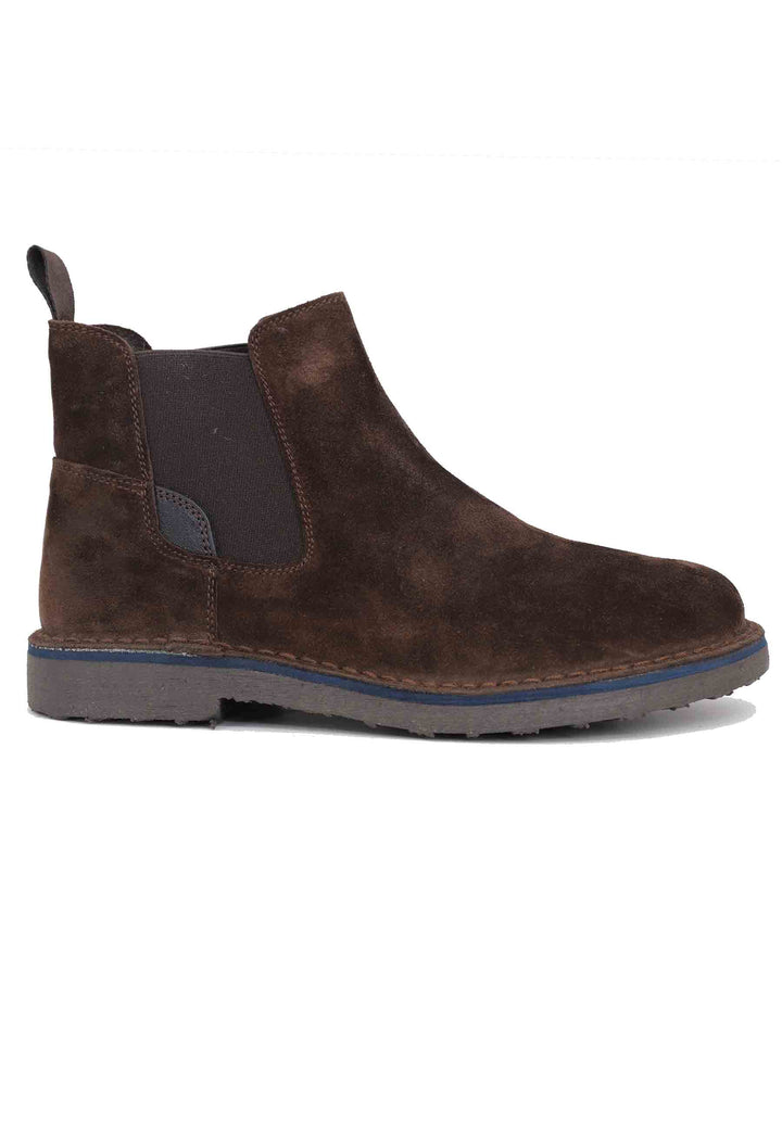 Spatarella Chelsea boot in camoscio testa di moro con suola in gomma