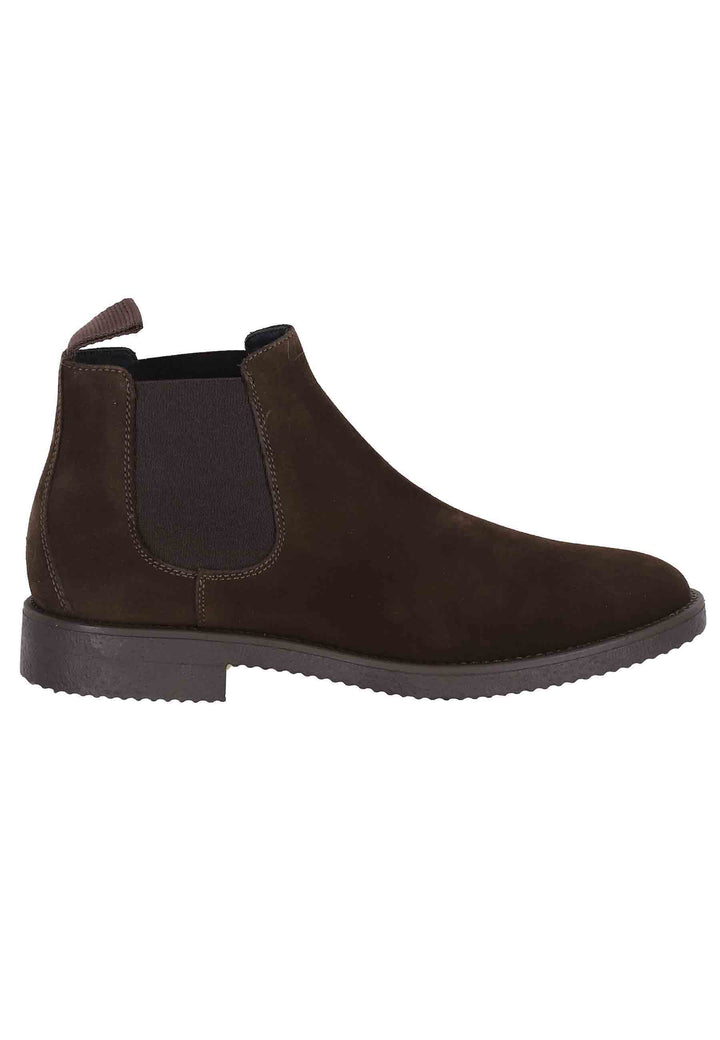 Spatarella Chelsea Boots Uomo In Camoscio Testa Di Moro Con Suola In Para