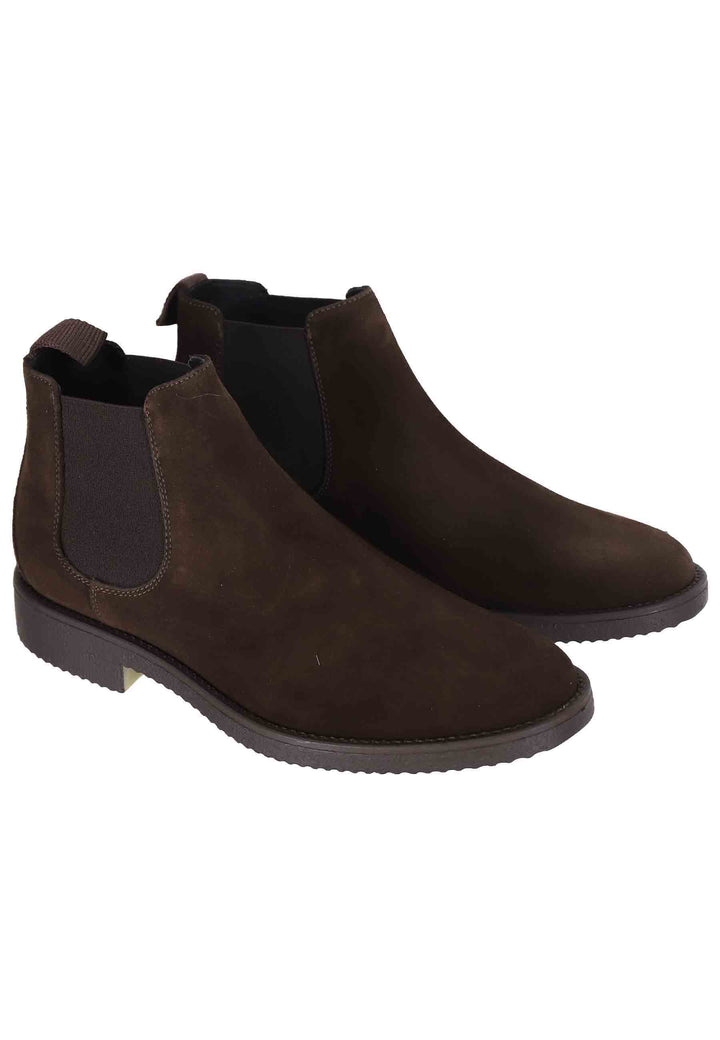 Spatarella Chelsea Boots Uomo In Camoscio Testa Di Moro Con Suola In Para