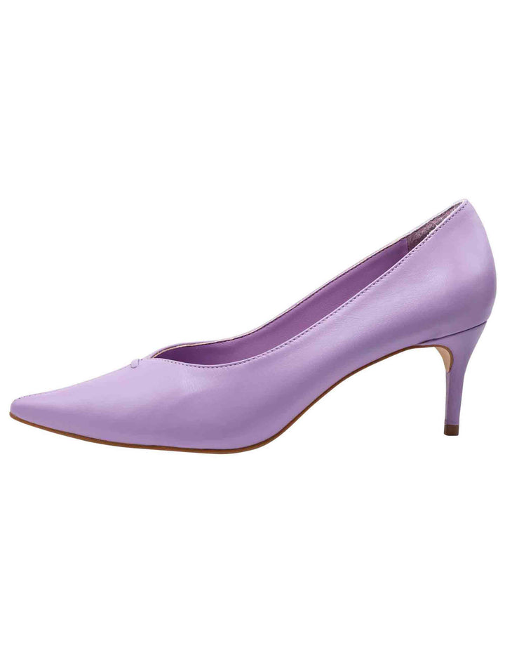 Spatarella Decollete Accollate Da Donna Realizzate In Pelle Glicine Con Tacco Medio E Punta A Punta