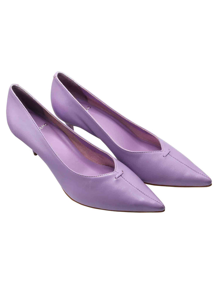 Spatarella Decollete Accollate Da Donna Realizzate In Pelle Glicine Con Tacco Medio E Punta A Punta