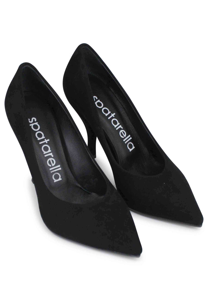 Spatarella Decollete Donna In Camoscio Nero Tacco Alto