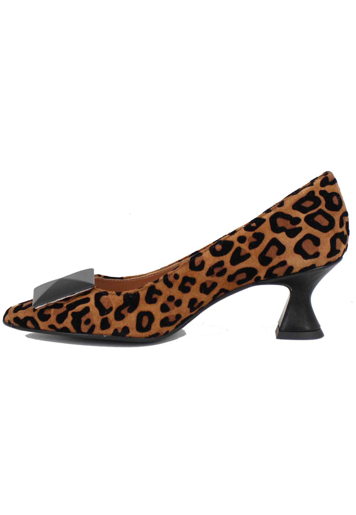Spatarella Decollete Donna In Pelle Animalier Leopardata