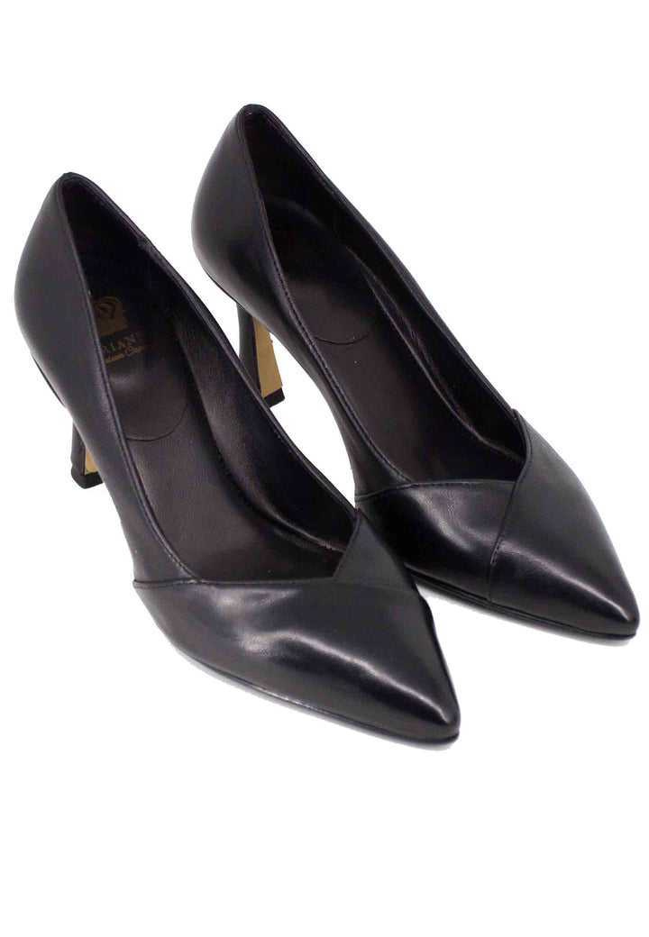 Spatarella Decollete Donna In Pelle Nera Tacco Alto