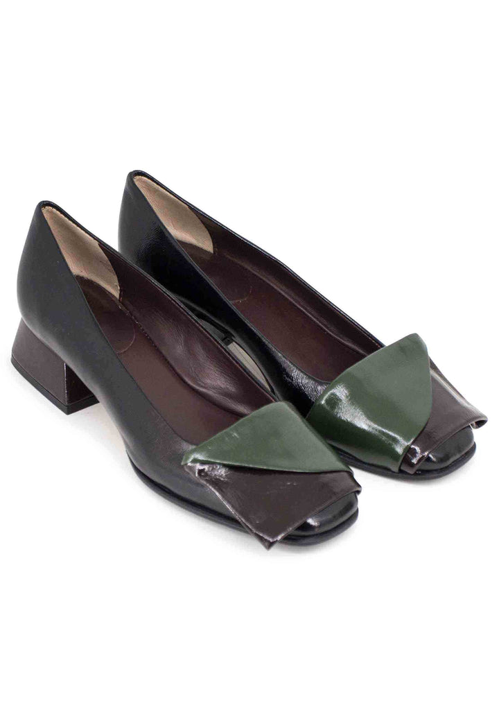 Spatarella Decollete Donna In Pelle Nero Tacco Basso