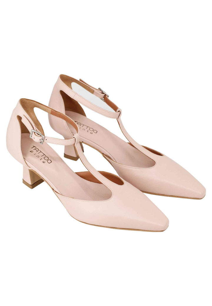 Spatarella Decollete Donna In Pelle Rosa Con Tacco Basso