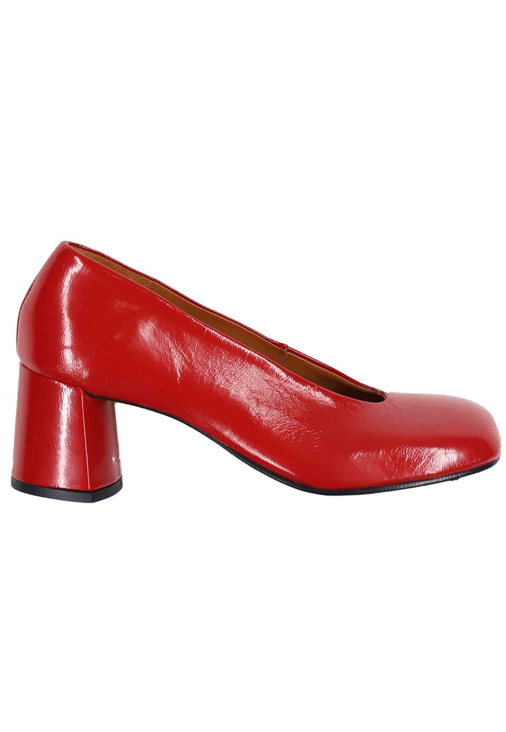 Spatarella Decollete donna in pelle rossa con punta tonda