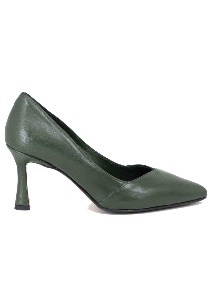 Spatarella Decollete Donna In Pelle Verde Tacco Alto