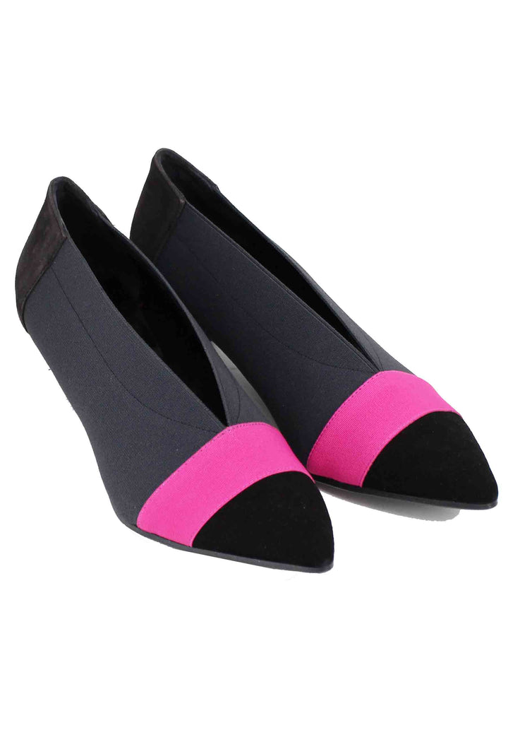 Spatarella Decollete Donna In Tessuto Grigio Tacco Basso