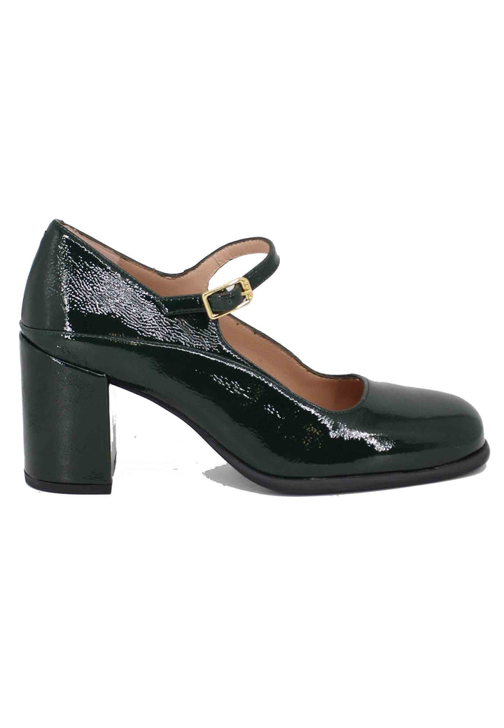 Spatarella Decollete Donna In Vernice Verde Punta Tonda