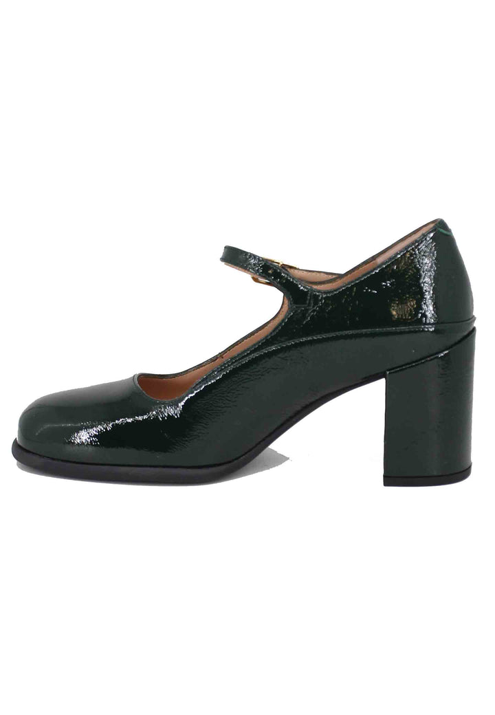 Spatarella Decollete Donna In Vernice Verde Punta Tonda