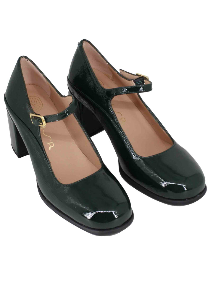 Spatarella Decollete Donna In Vernice Verde Punta Tonda