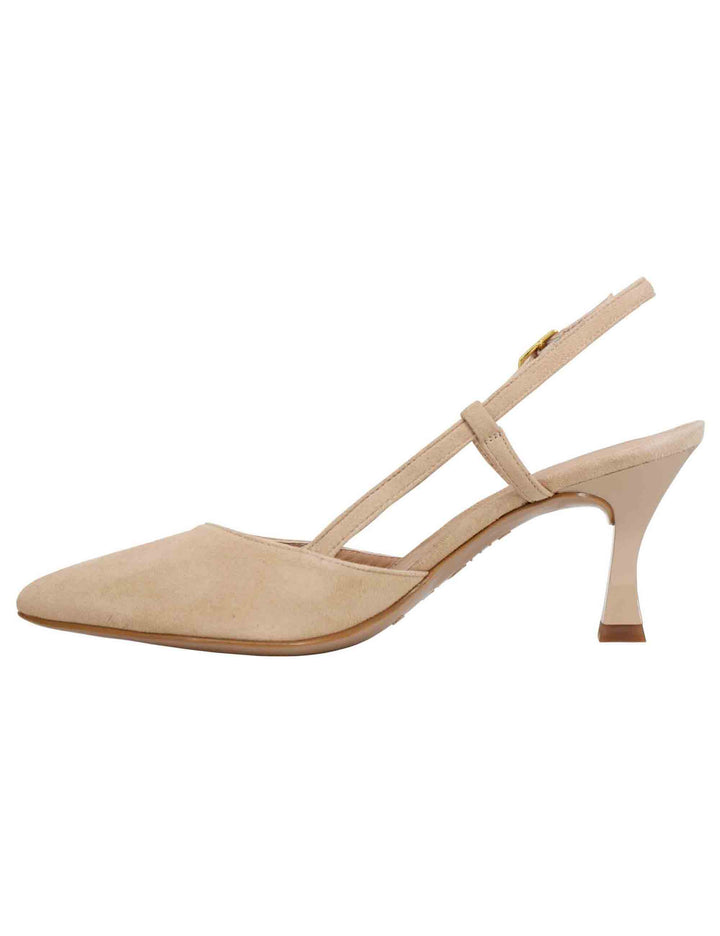 Spatarella Decollete Slingback Donna In Camoscio Nude Tacco Alto