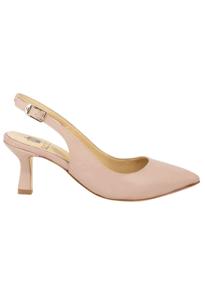 Spatarella Decollete Slingback Donna In Pelle Cipria Suola In Cuoio