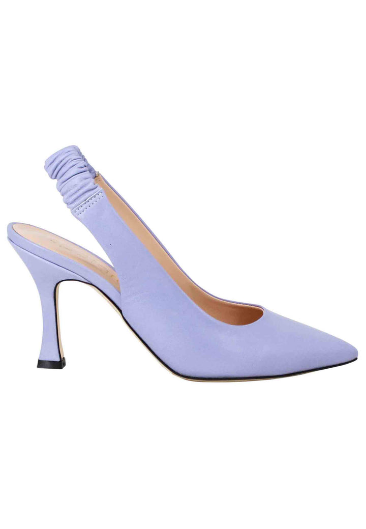 Spatarella Decollete Slingback Donna In Pelle Glicine Con Tacco Alto