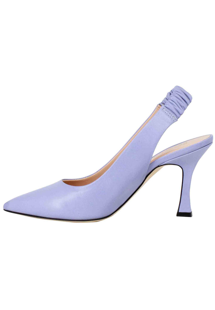 Spatarella Decollete Slingback Donna In Pelle Glicine Con Tacco Alto