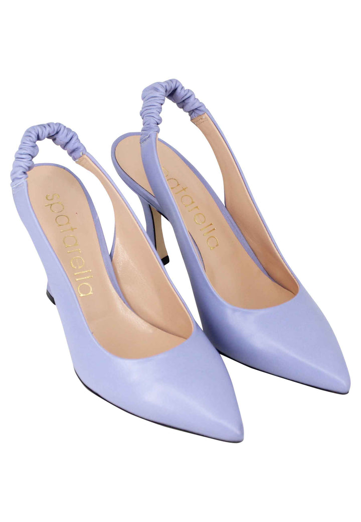 Spatarella Decollete Slingback Donna In Pelle Glicine Con Tacco Alto