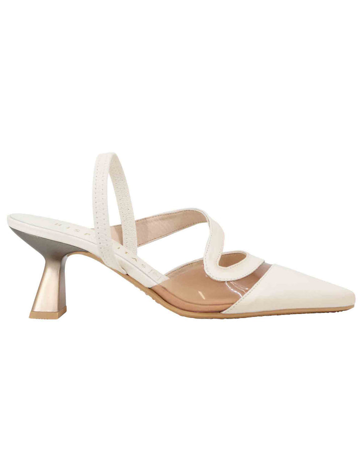 Spatarella Decollete slingback donna in pelle panna con elastico posteriore