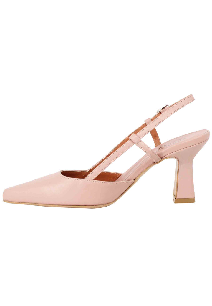Spatarella Decollete Slingback Donna In Pelle Rosa Con Tacco Alto