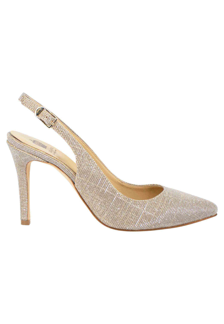 Spatarella Decollete Slingback Donna In Tessuto Nude Tacco Alto