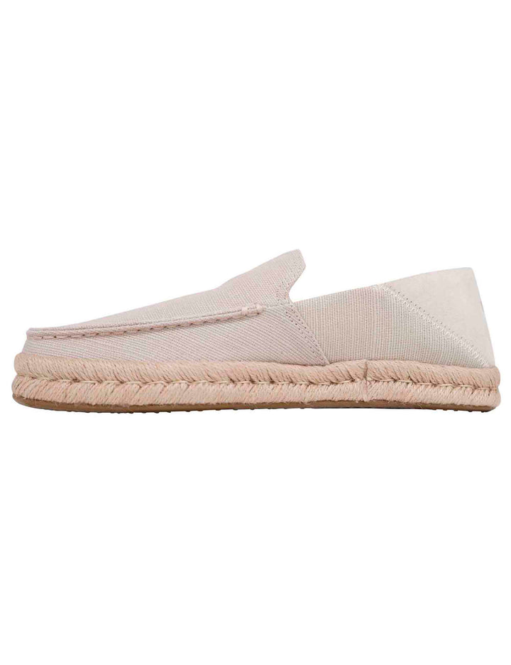 Spatarella Espadrillas Uomo In Tela Beige Con Suola In Corda